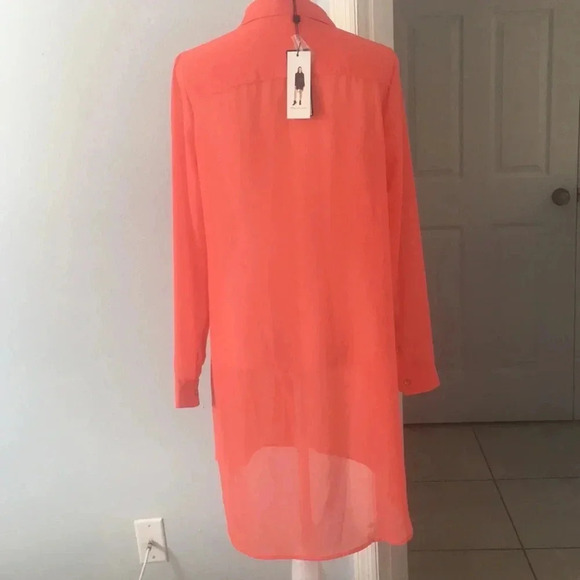 NWOT BCBG Maxzaria Orange Tunic Top Medium - Picture 4 of 11